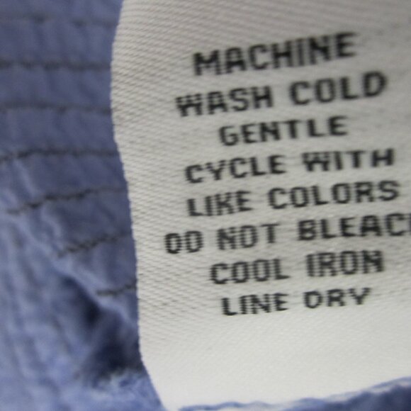 Habitat Womens M Periwinkle Blue Stripe 3/4 Sleeve Tunic Shirt Relaxed Rayon - Picture 12 of 13